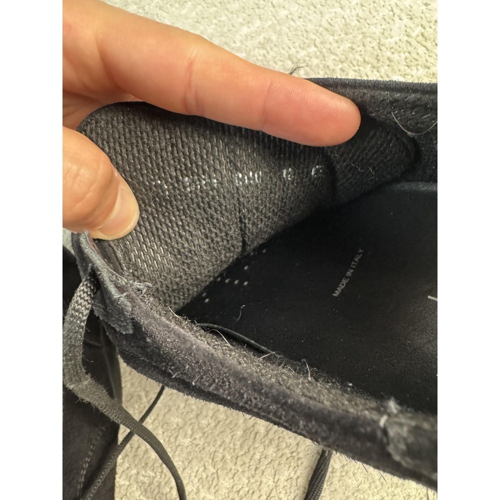 Salvatore Ferragamo Shoes Mens Size 12 Black Suede Lace Up Casual Italy Sneakers - Picture 4 of 10